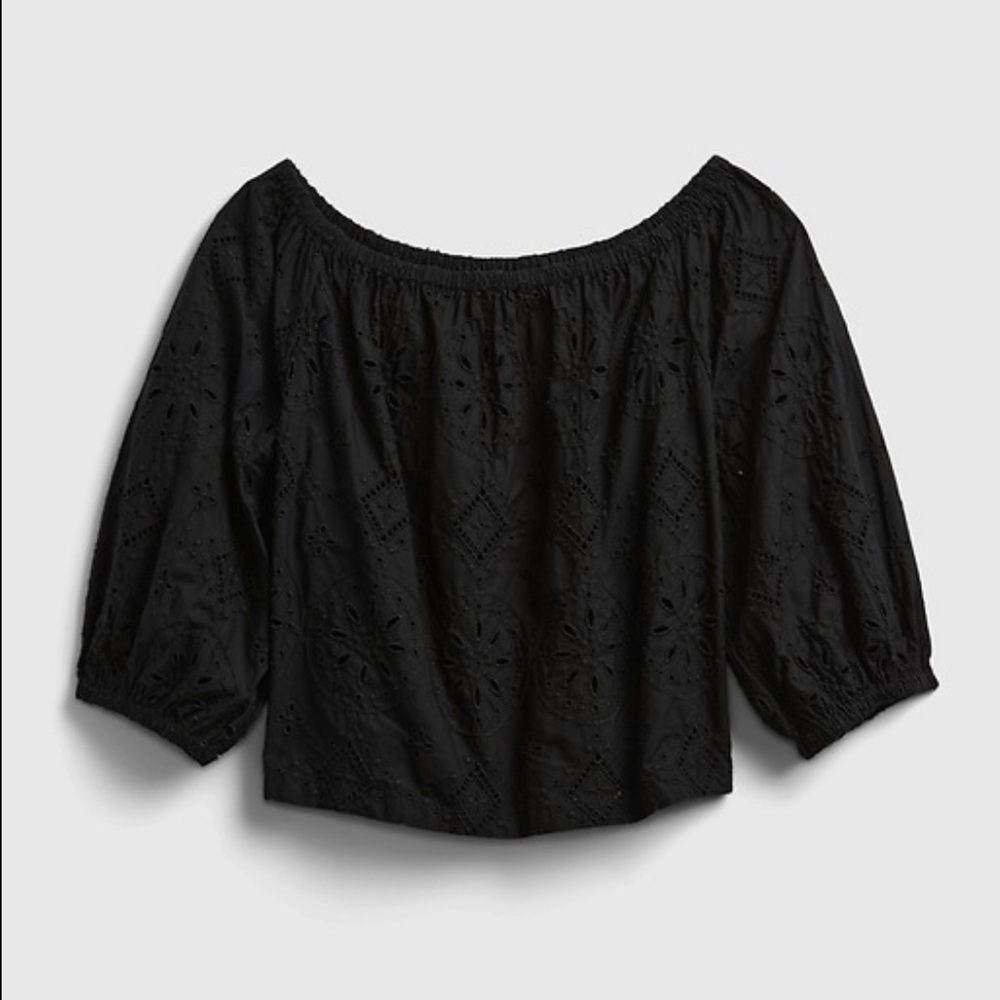 Gap Off Shoulder Eyelet Top